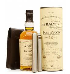 Balvenie 12 Years Old - Double Wood with hipflask & cigar holder pairing 