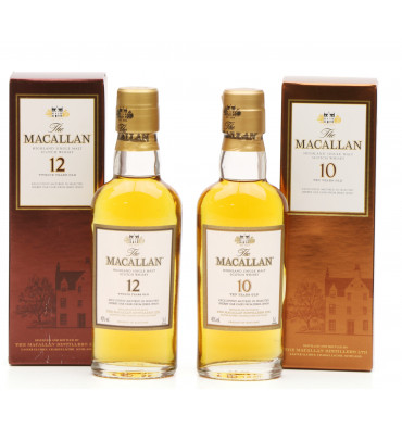 Macallan 10 & 12 Years Old - Sherry Oak Miniatures (5cl x2) - Just