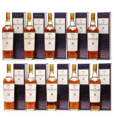 Macallan 18 Years Old Set - 1990 Through 2017 (10x 70cl)