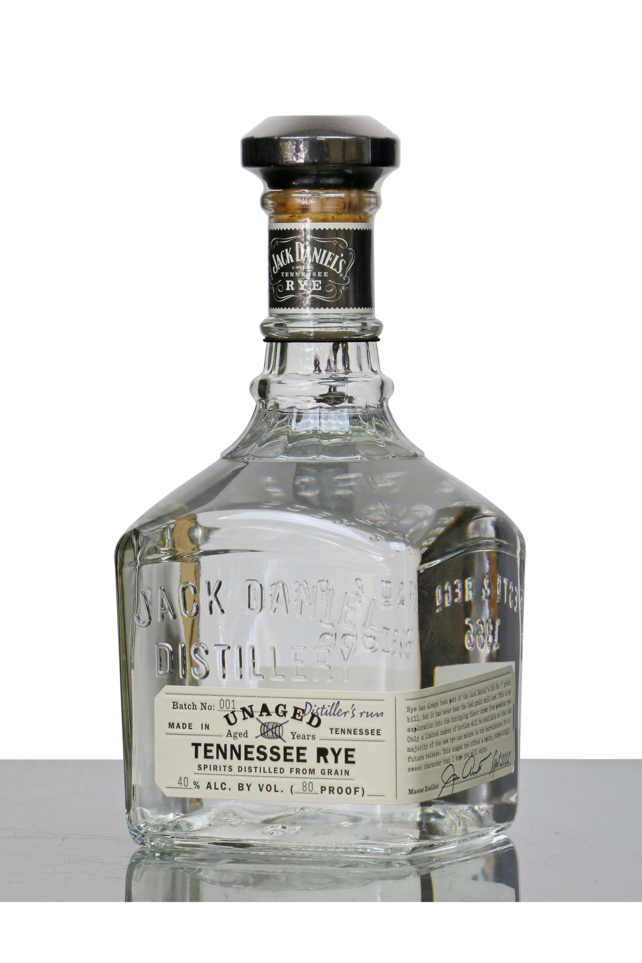 Jack Daniels Unaged Rye Batch 001 80° Proof Just Whisky Auctions