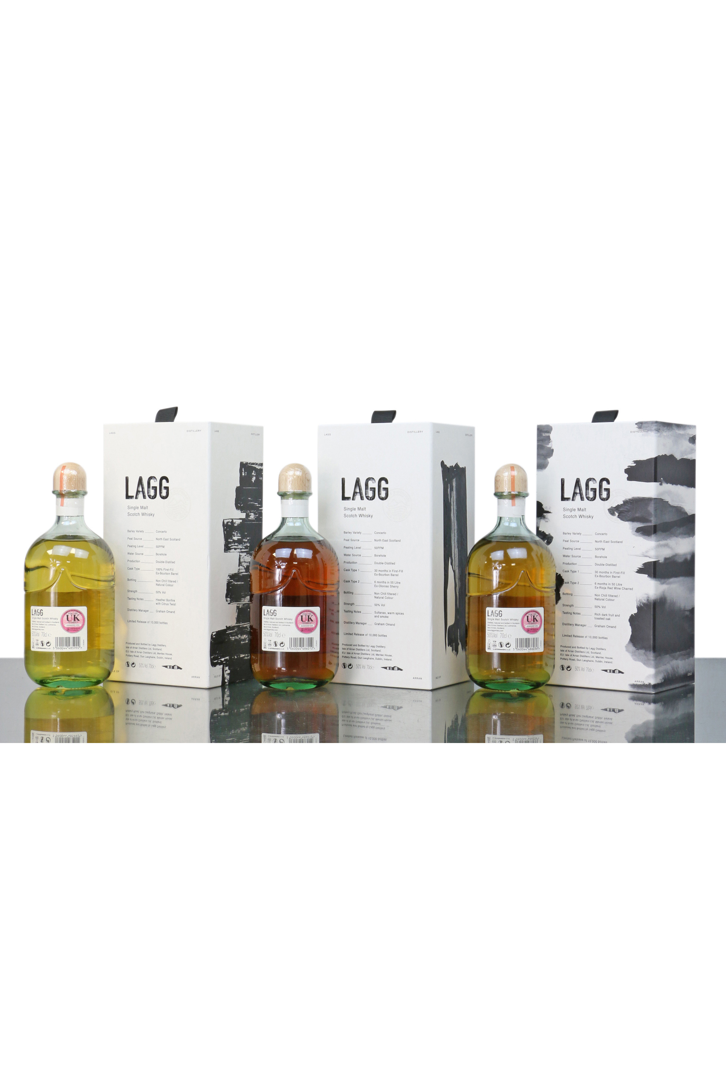 Lagg Heavily Peated - Inaugural Release Batch 1-3 (3x70cl) - Just Whisky  Auctions