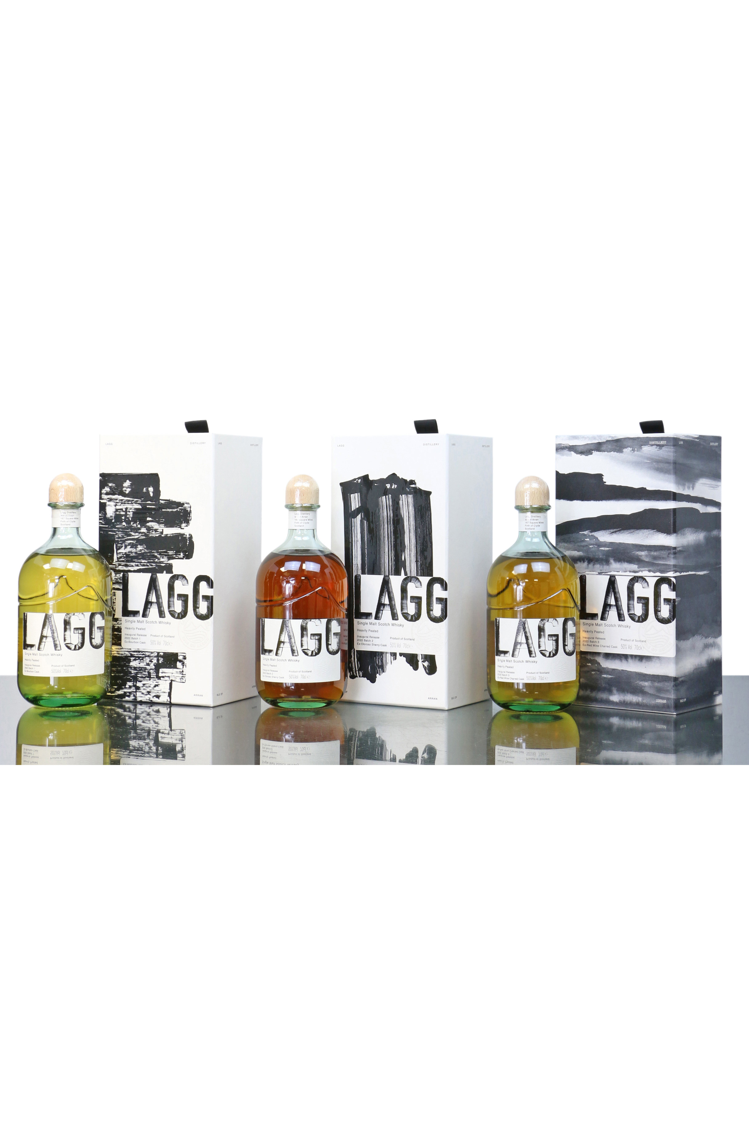 Lagg Heavily Peated - Inaugural Release Batch 1-3 (3x70cl) - Just