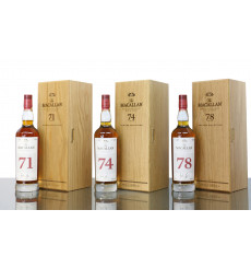 Macallan 71, 74, & 78 Years Old - The Red Collection (3x70cl) 