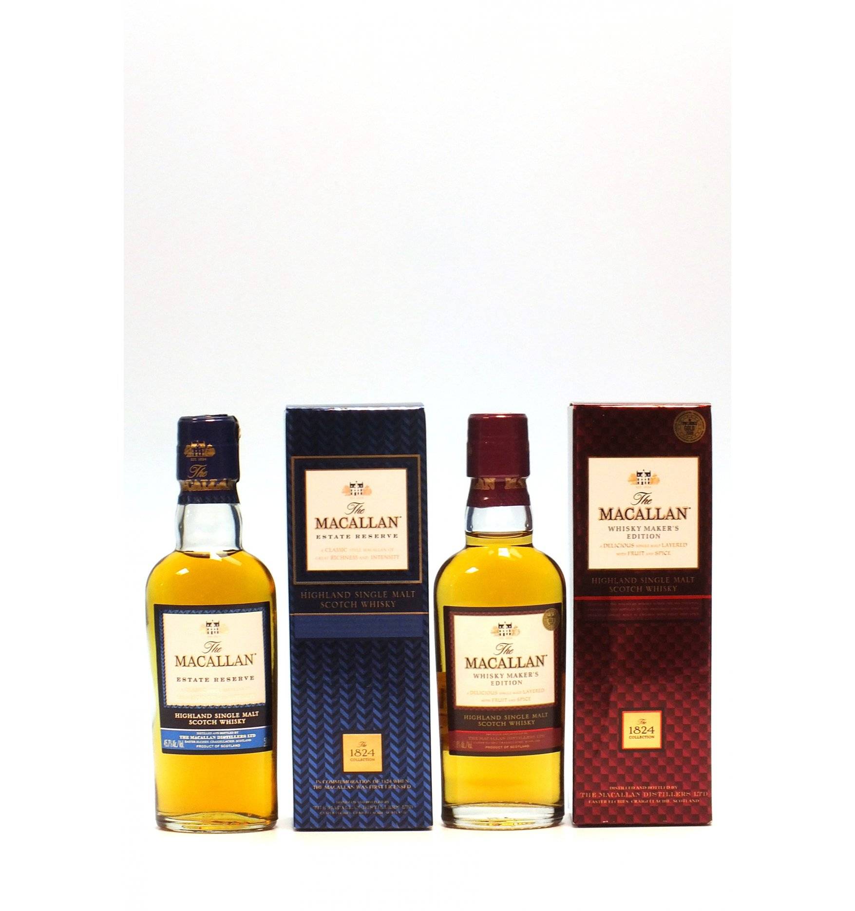 Macallan Estate Reserve & Whisky Maker's Edition Miniatures (5cl ...