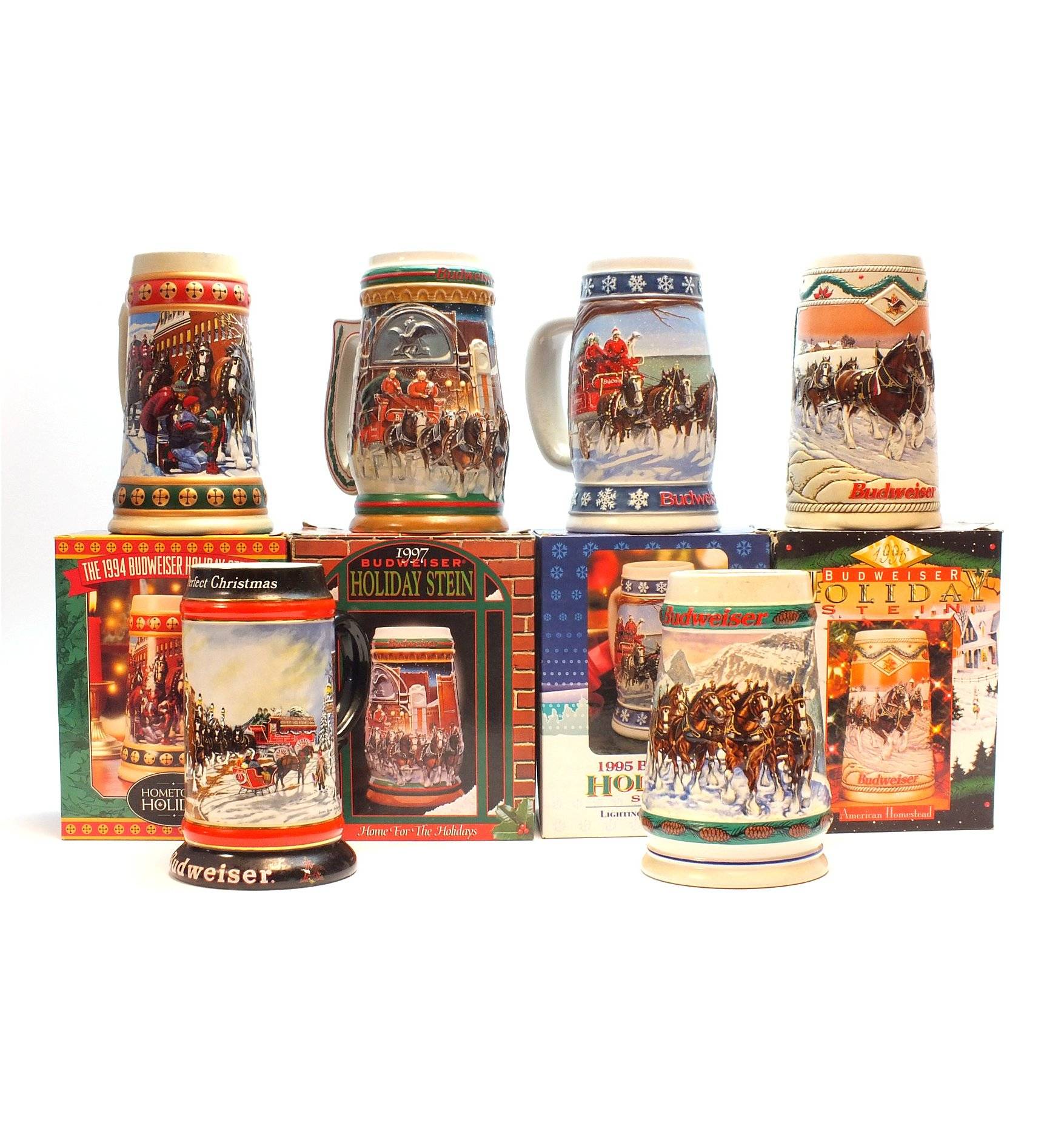 Budweiser Holiday Steins x6 Just Whisky Auctions