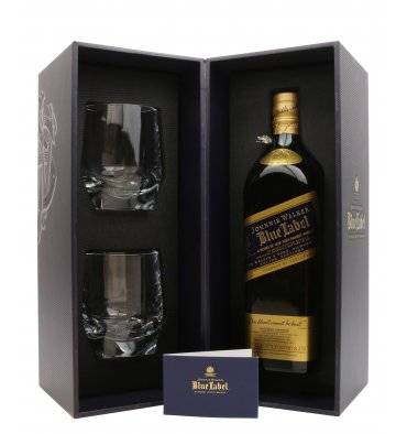 Johnnie Walker Blue Label Scotch Whiskey (200ml) and Lindt Chocolate Gift  Set