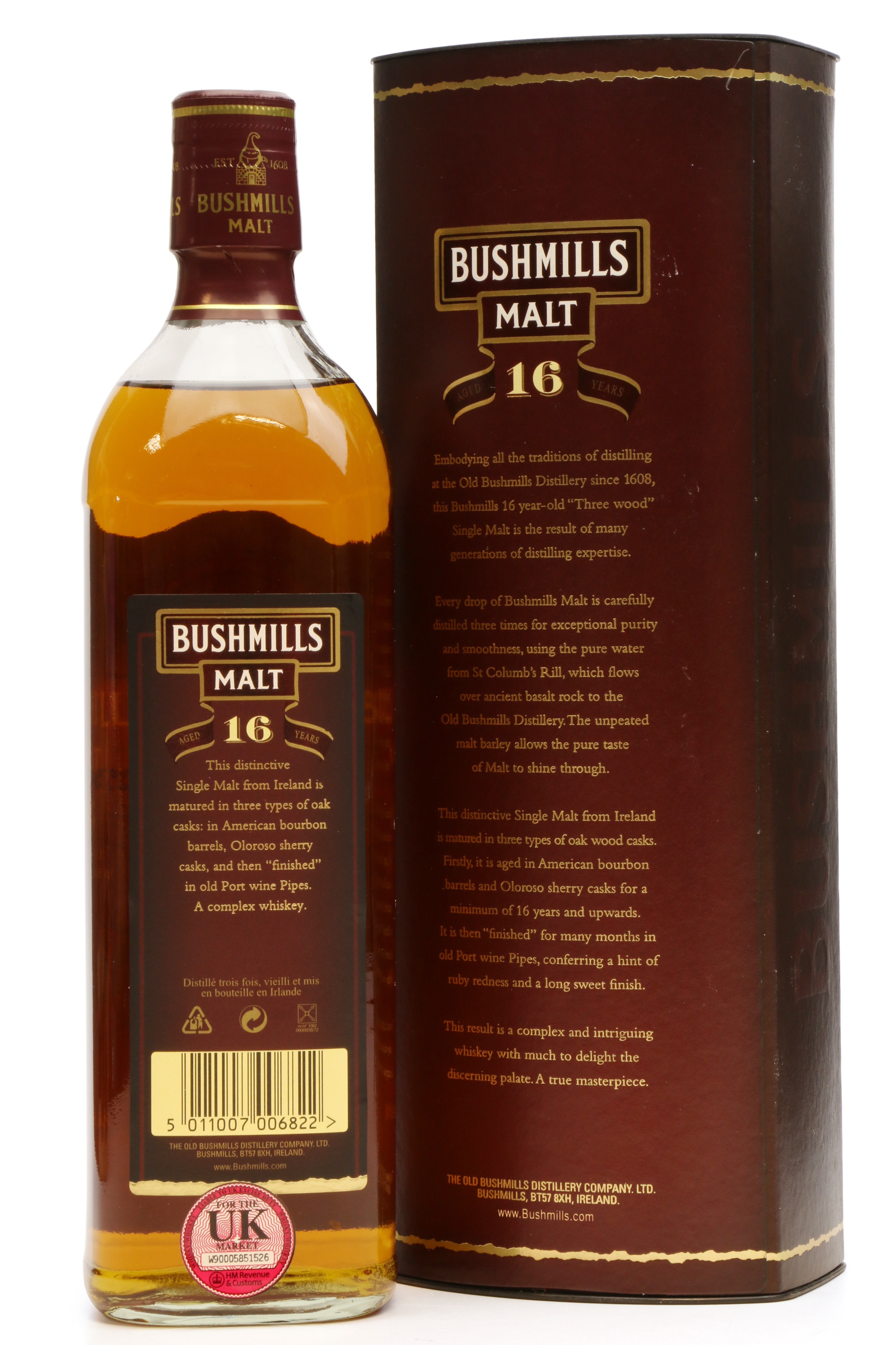 Bushmills 16 Year Old Single Malt Whisky irlandais