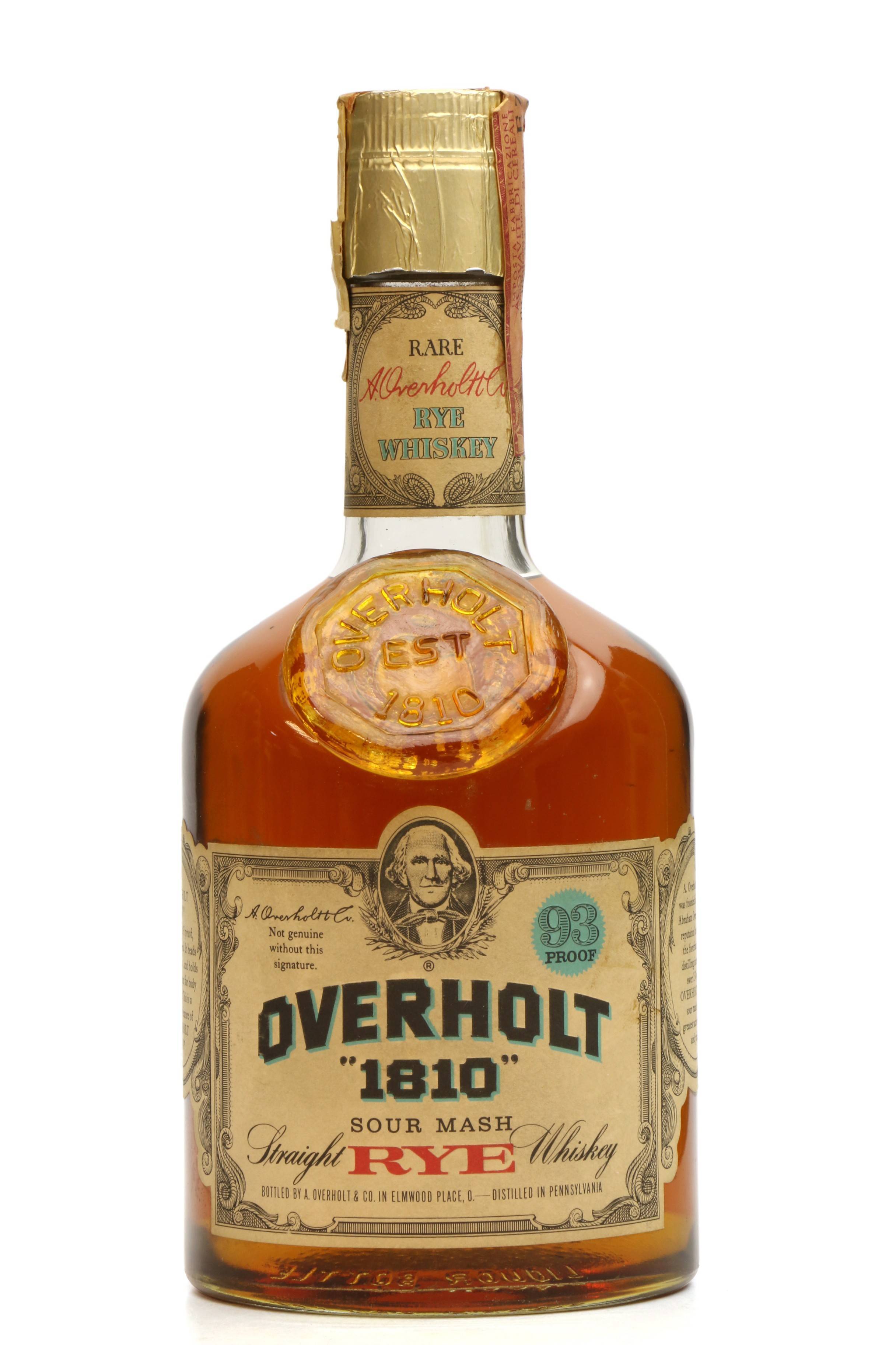 Overholt "1810" - Straight Sour Mash Rye Whiskey (75cl) - Just Whisky  Auctions