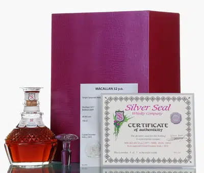 Macallan 32 Years Old 1977 | Crystal Decanter | Silver Seal (1 of 2) For Auction